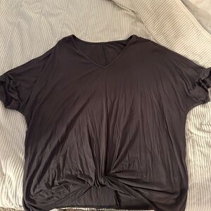 Black V-Neck Women's Top